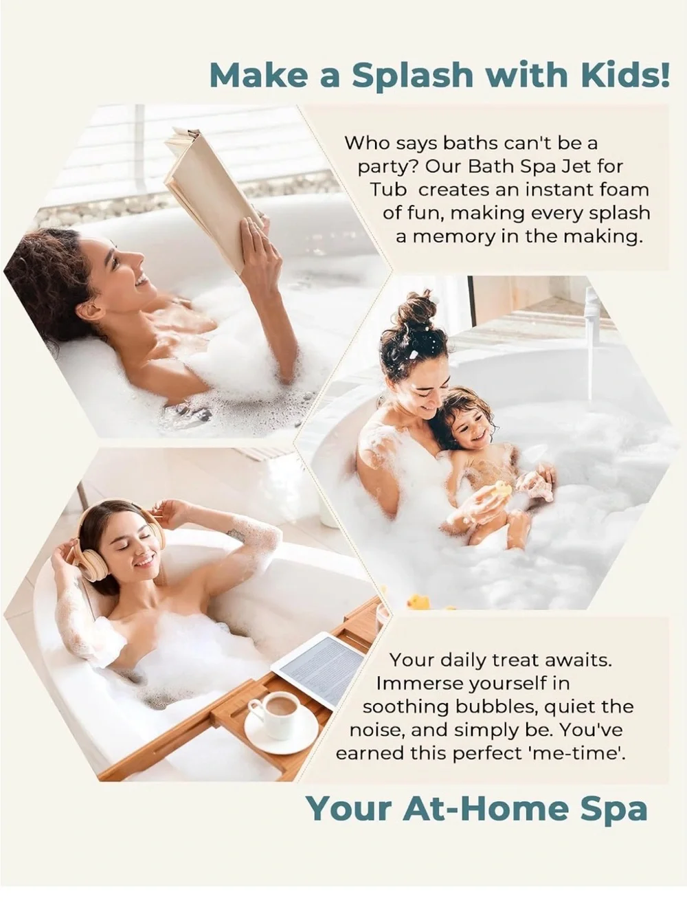 New Open Box Bath Jets for Tub,Portable Jet Spa for Bathtub with Dual Hydro Jets
